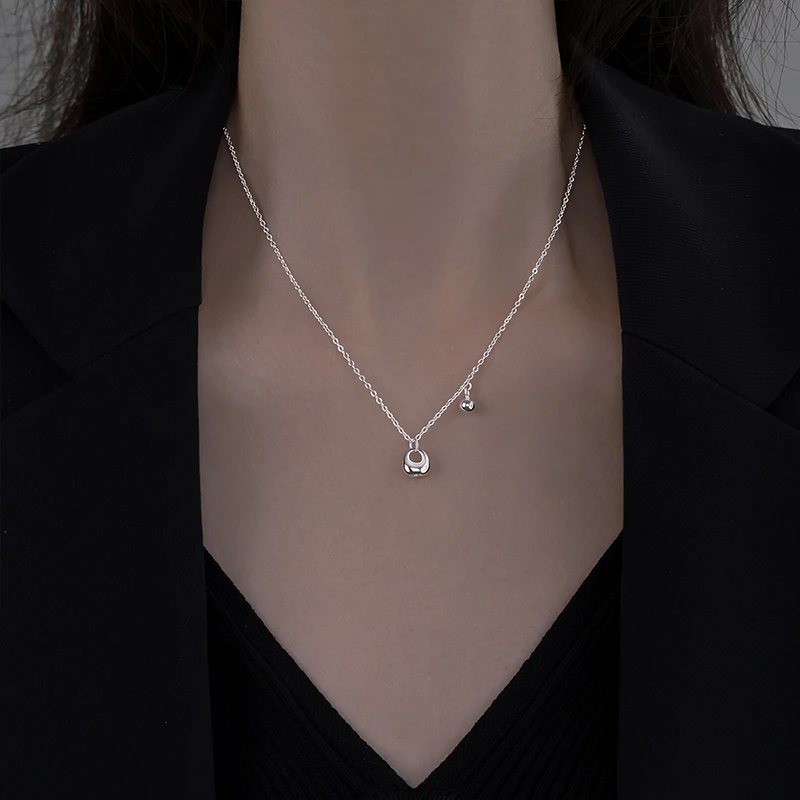 坠链均925银 纯银坨子项链女生2025吊坠配裙子轻奢气质锁骨链配饰