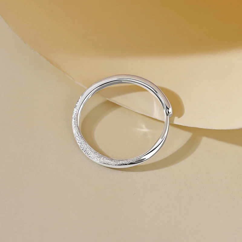 925银戒指 925纯银莫比乌斯环戒指素圈指环小众设计感食指戒戒子