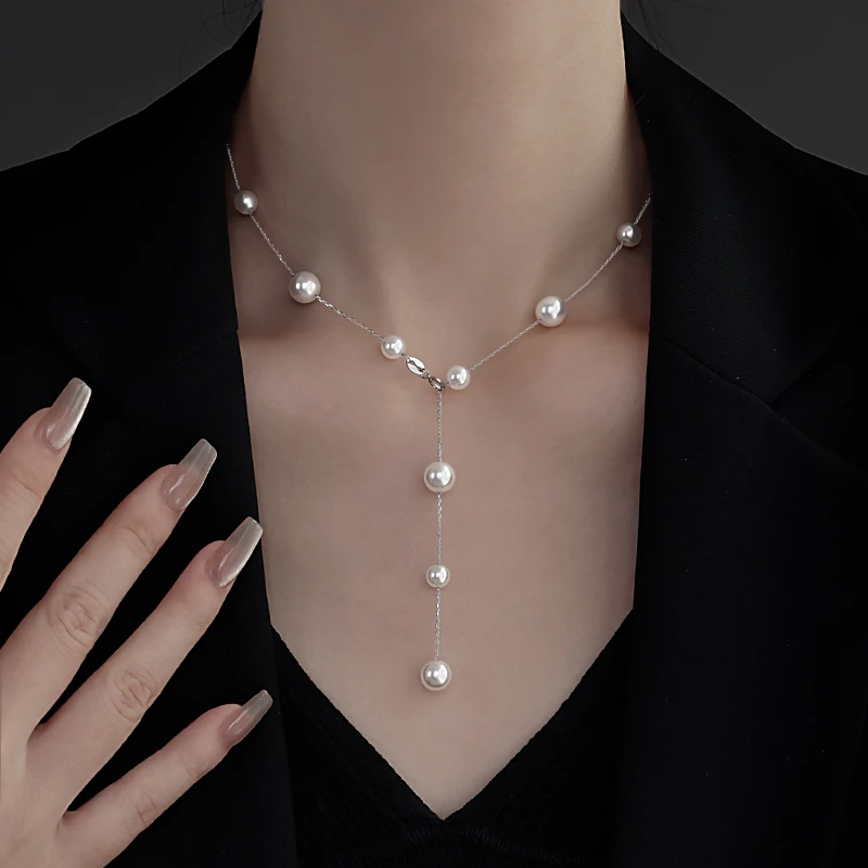 925银仿珍珠耳饰 满天星项链女新款爆款夏天配裙子气质锁骨链配饰