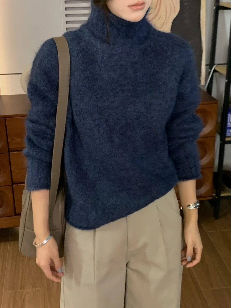 MAR  2024新款时尚气质高领百搭软糯针织套头毛衣女MEQMC241941