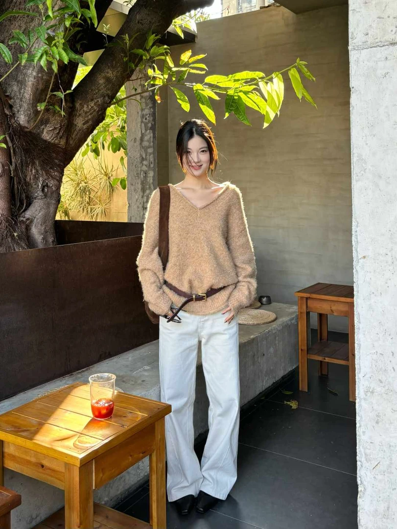 MAR 【里昂】高腰阔腿裤牛仔裤女宽松舒适时尚直筒秋冬裤女8851959