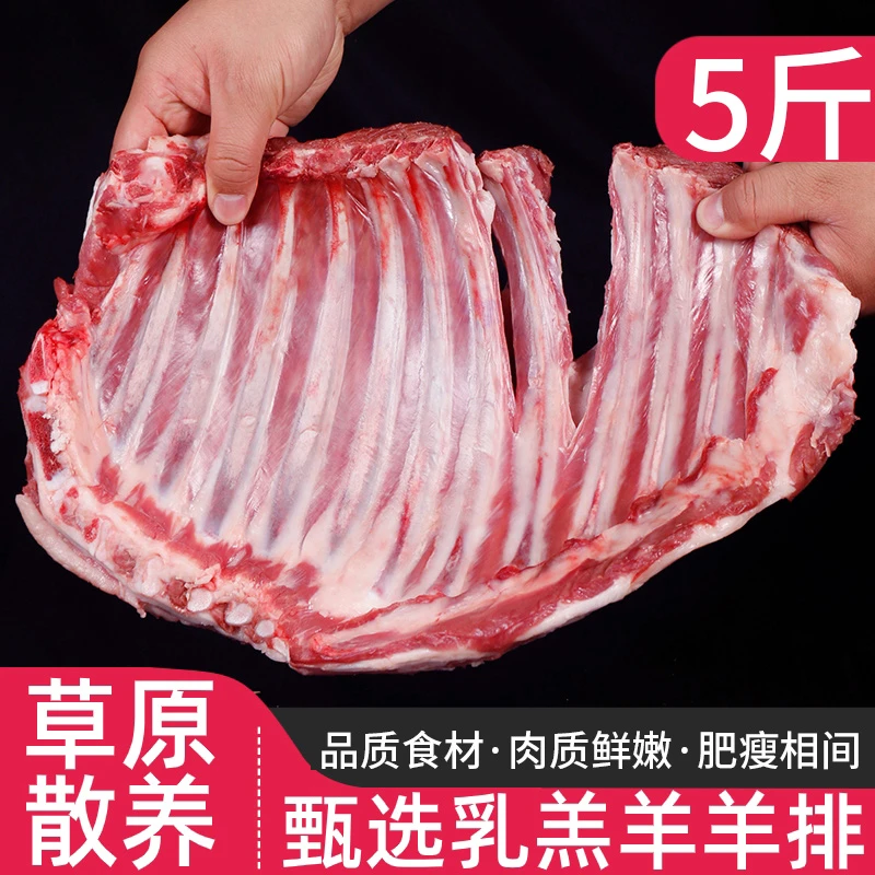 羊排新鲜羊肉手抓羊肉5斤切块羔生羊肉羊肉串烧烤清炖火锅食材