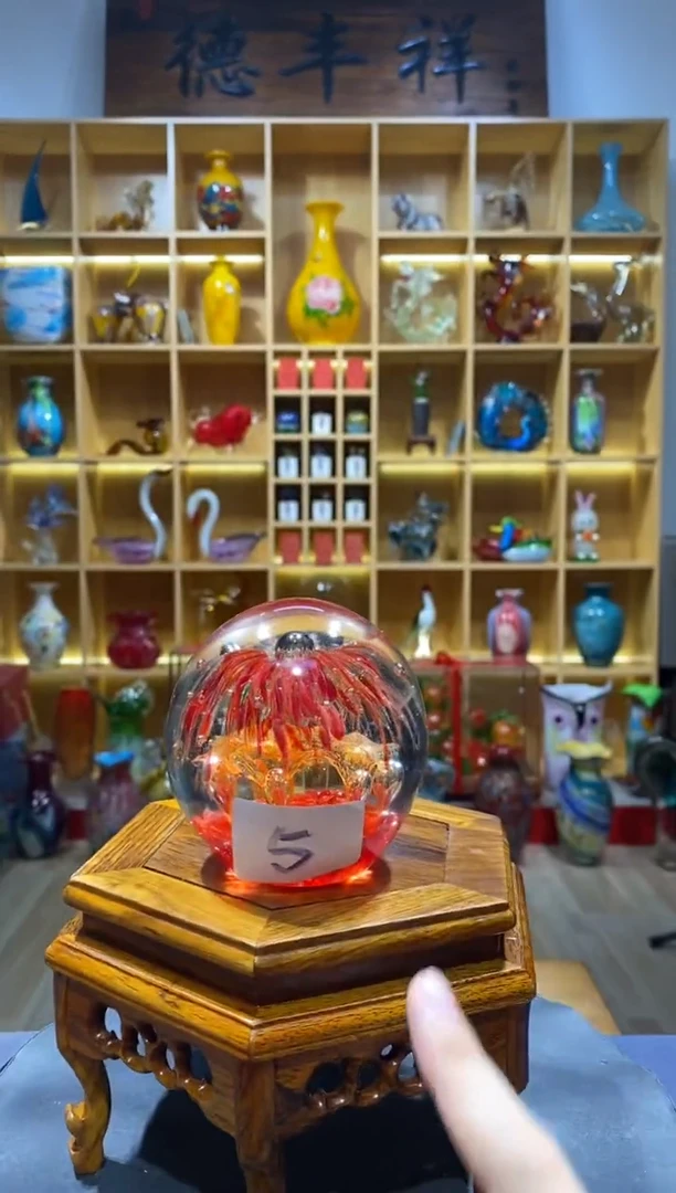 【闪购商品】瓷摆件琉璃纯手工花球