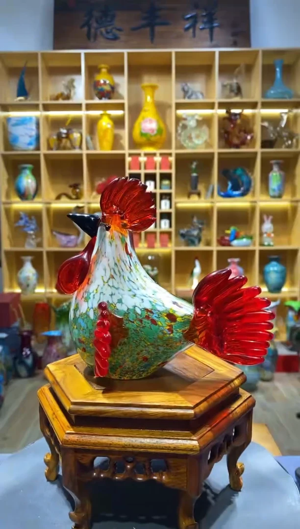【闪购商品】瓷摆件琉璃纯手工炫彩大吉大利鸡