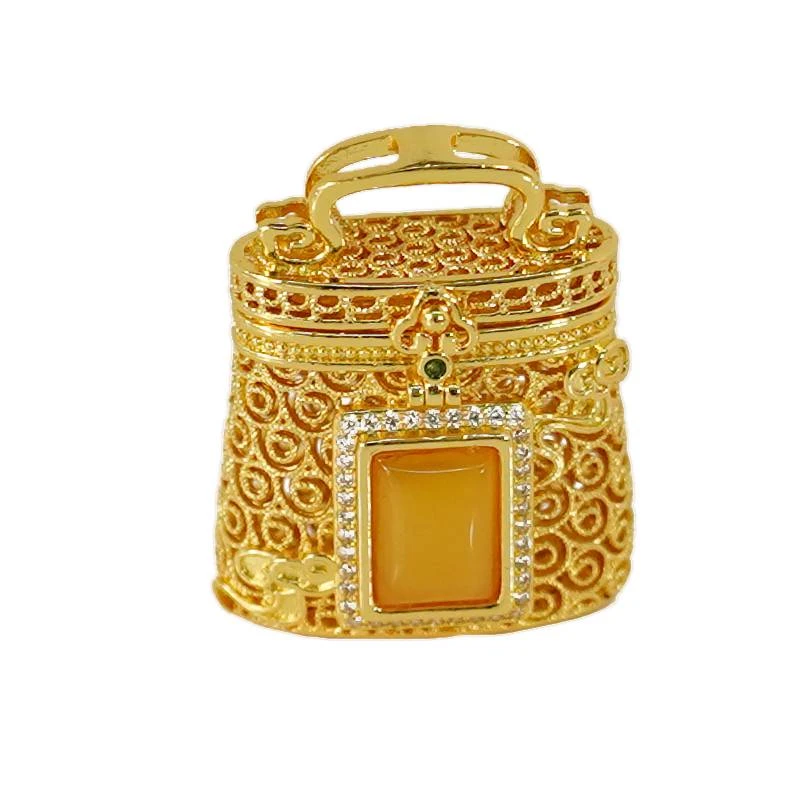 【姜总甄选】品牌甄选精美蜜蜡方锁合金镶嵌吊坠赠链【YPN391】