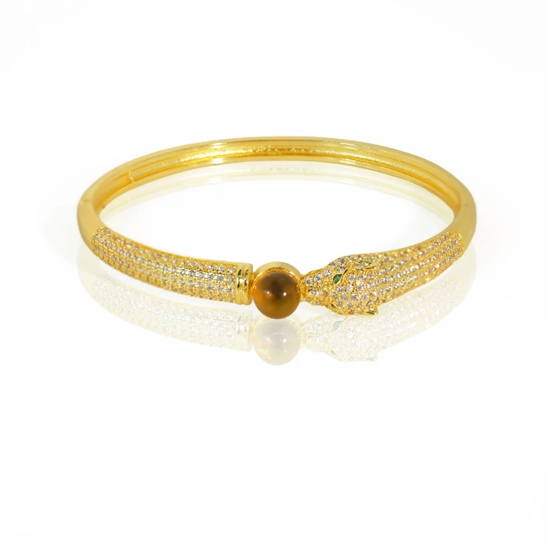 【万佳甄选】高端珠宝 轻奢系列一夜豹富蓝珀合金镶嵌手镯【ZSZ10】