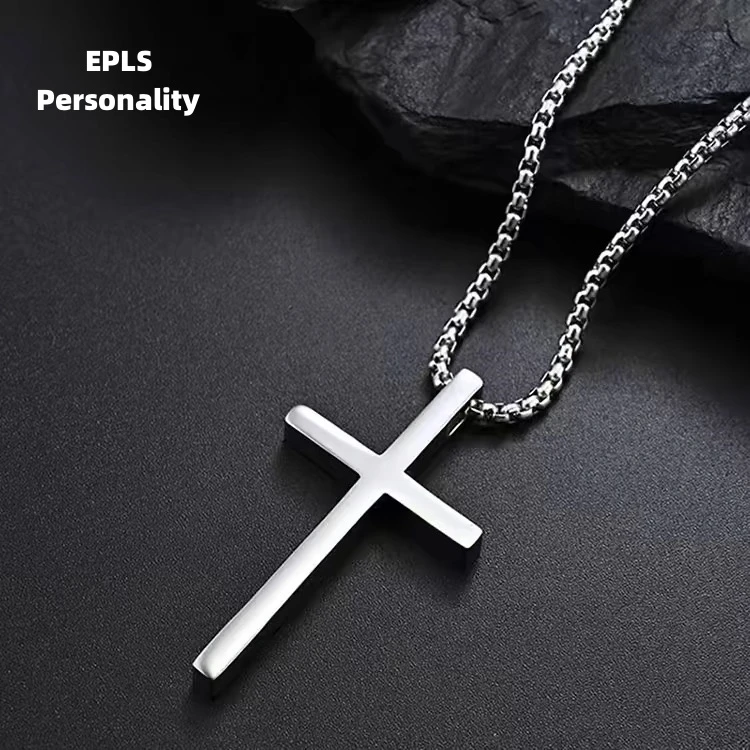 钛钢吊坠 男士时尚简约十字架项链吊坠潮流百搭男女同款长款吊坠