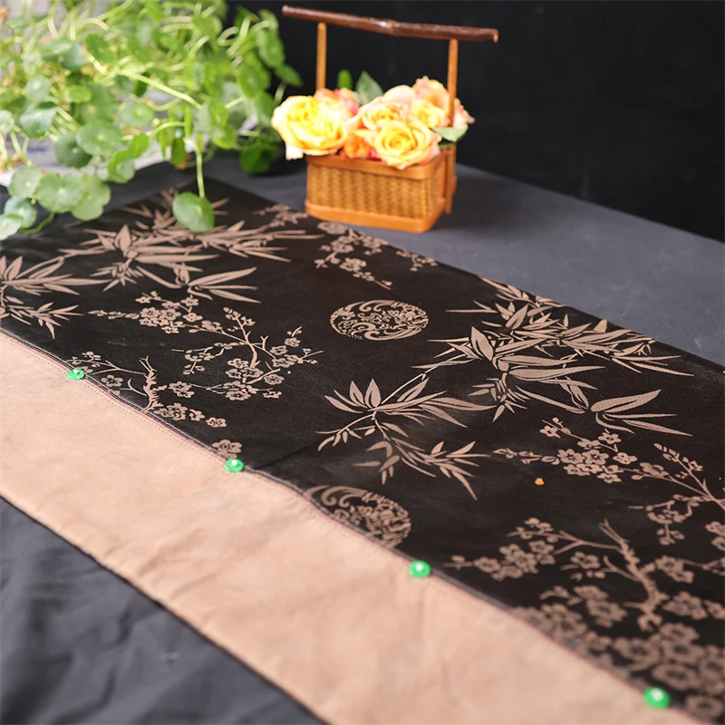 ZT3121[学茶严选]缎面印花拼接长方形茶垫68*38