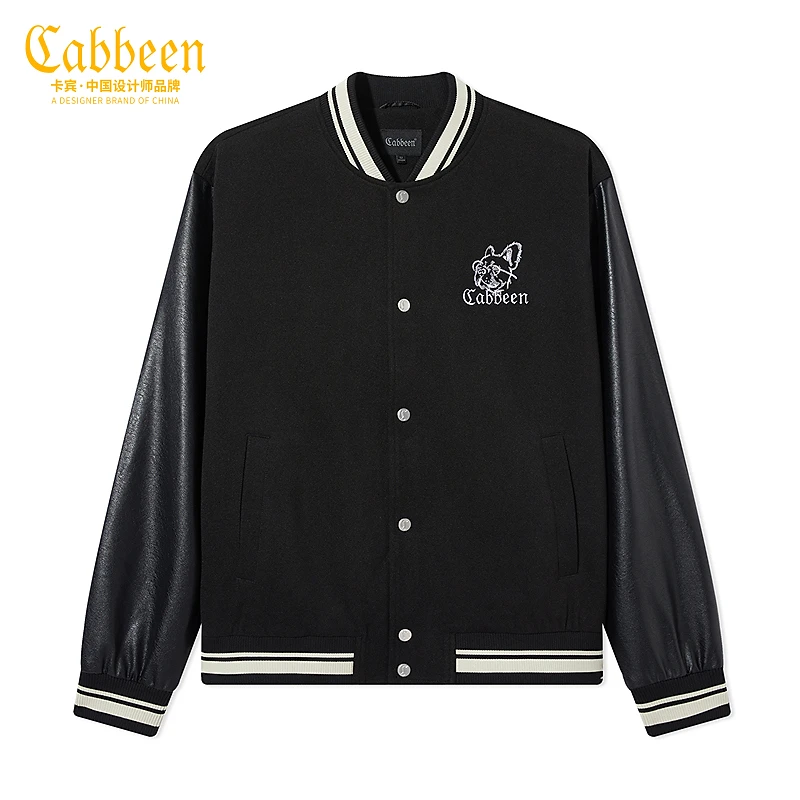 卡宾男装 卡通刺绣夹克秋冬新款宽松外套潮流棒球服H