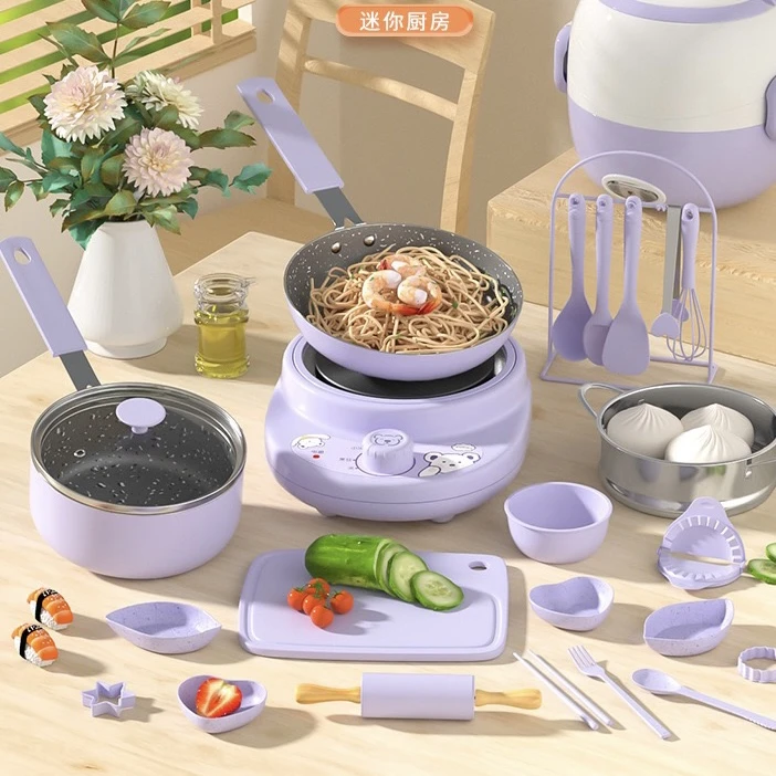 迷你真煮小厨房儿童做饭套装卡通小厨具过家家玩具送孩子生日礼物