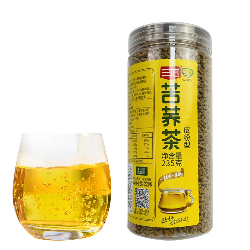 三匠大凉山优质苦荞茶235g罐装可食用 夏季饮品茶汤浓郁自然麦香
