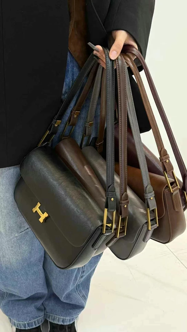 复古油蜡真皮包包百搭高级单肩斜挎包小方包女包