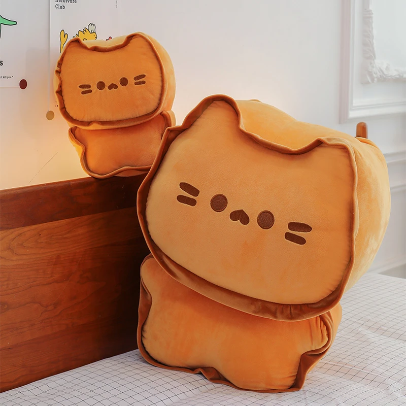 可爱卡通黄油喵饼干猫饼玩偶毛绒玩具公仔偶送女朋友家居装饰娃娃