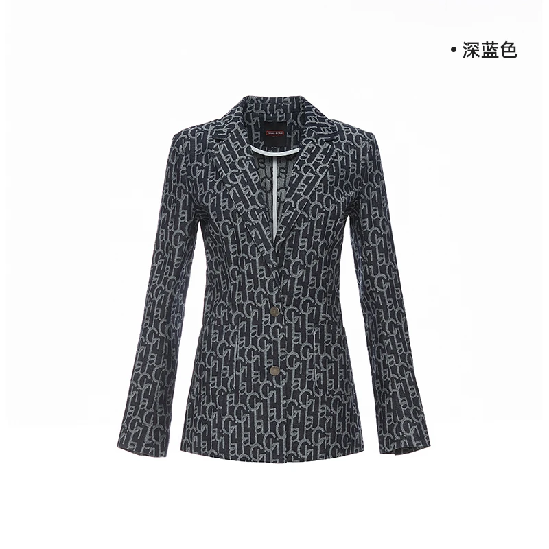 LAURENCE & CHICO时尚设计师Laulau hi牛仔提花西装20SSC3001