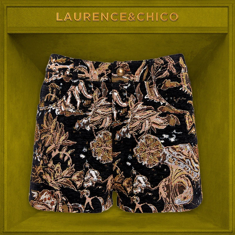 LC天中花园提花短裤时尚休闲咖色C3AC10115028