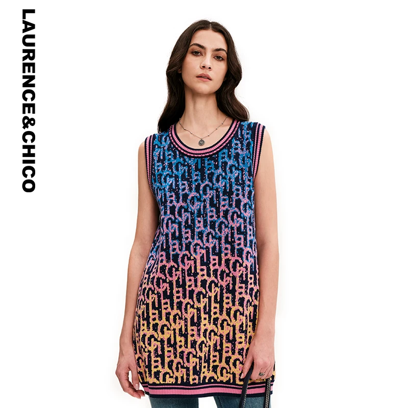 LAURENCE & CHICOLauLau ChiChi渐变针织连衣裙，蓝粉D3AQ10116009