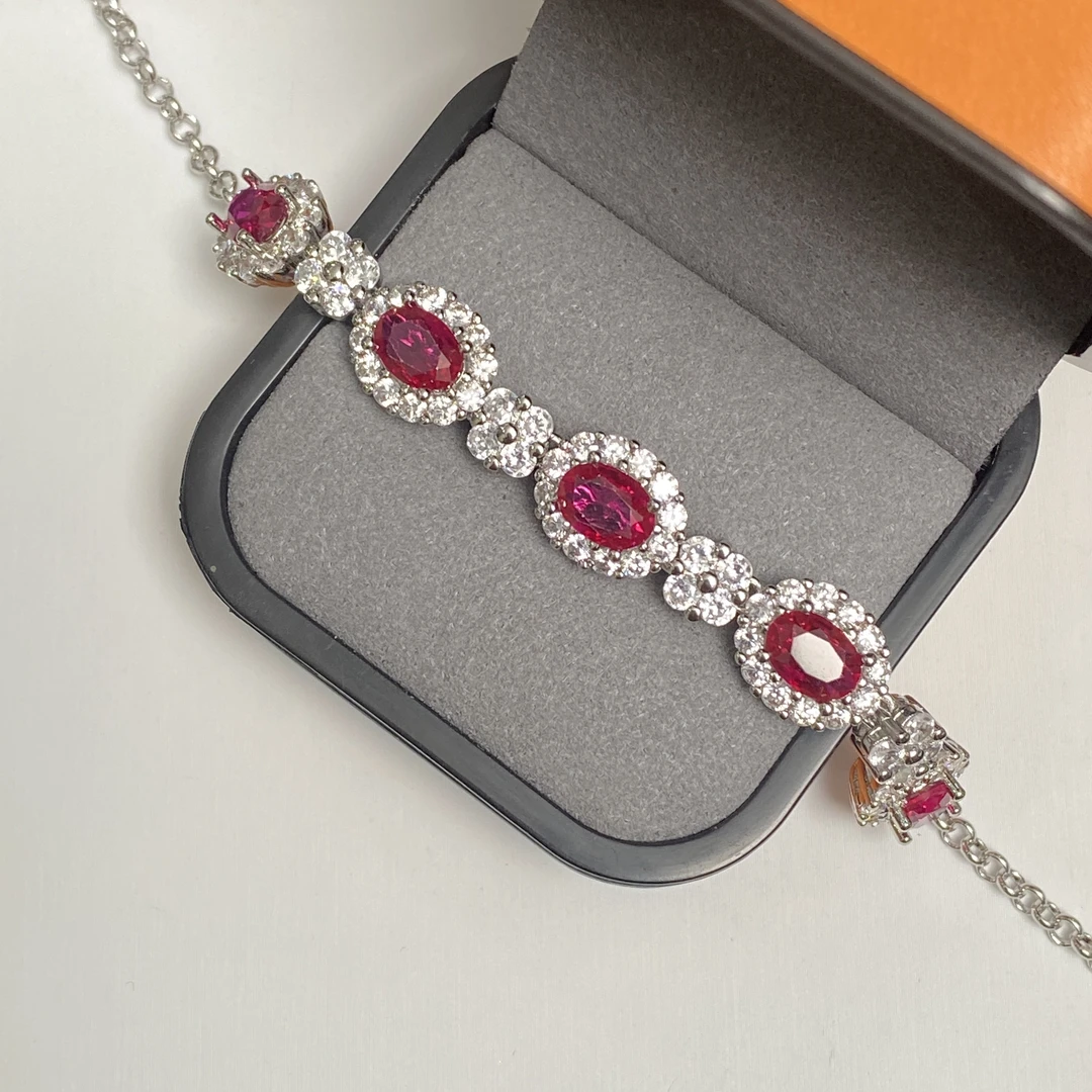 铜合金合成锆石手链 QC-20935时尚轻奢百搭气质红手链