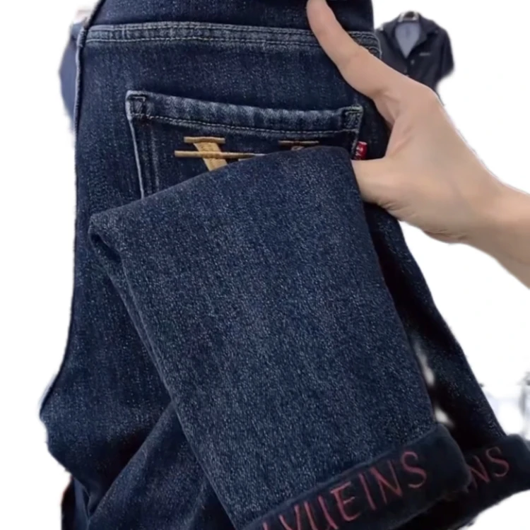 72179款时尚潮流加绒牛仔裤(无腰带)