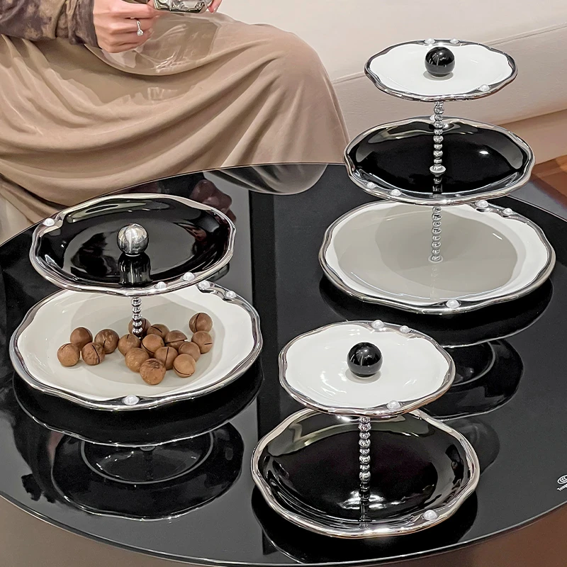 【知量】高颜值轻奢珍珠果盘家用客厅茶几餐桌零食干果收纳盘装饰品