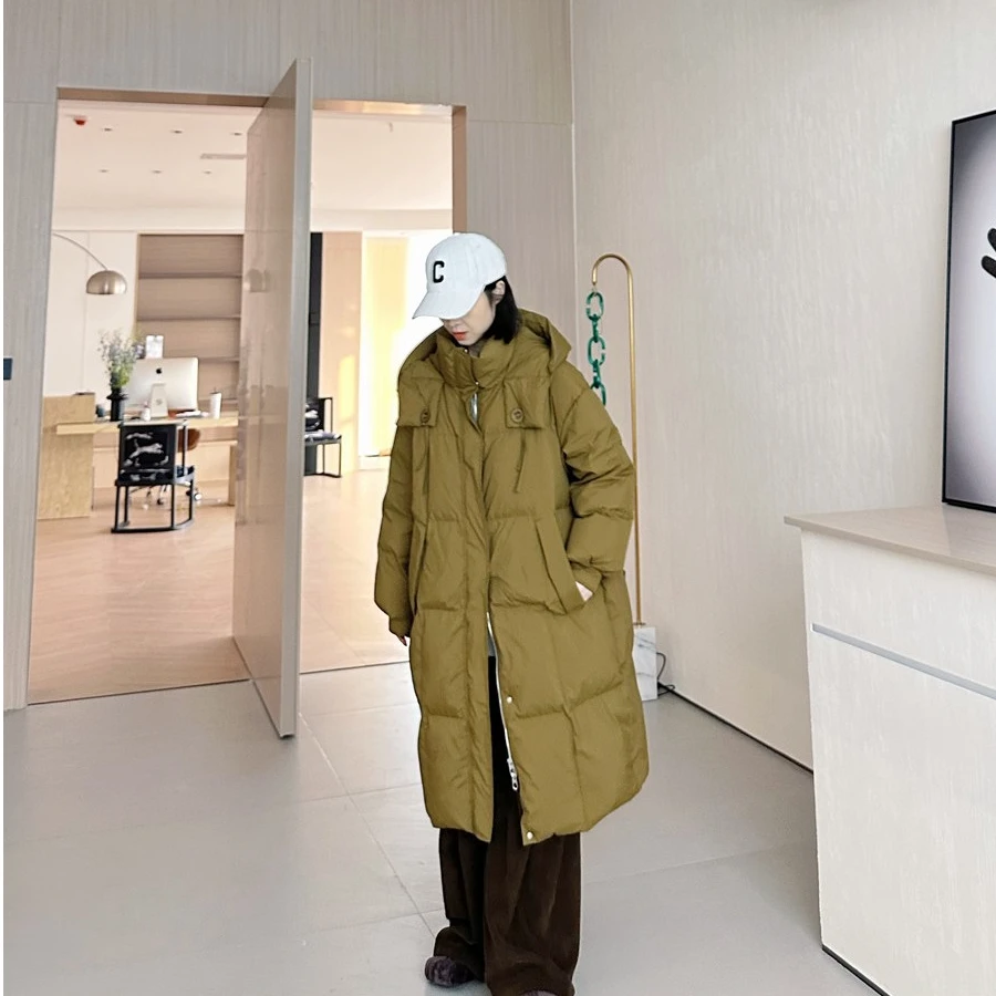 年终冬季长款羽绒服女款爆款2023新款正品时尚洋气加厚白鸭绒宽松
