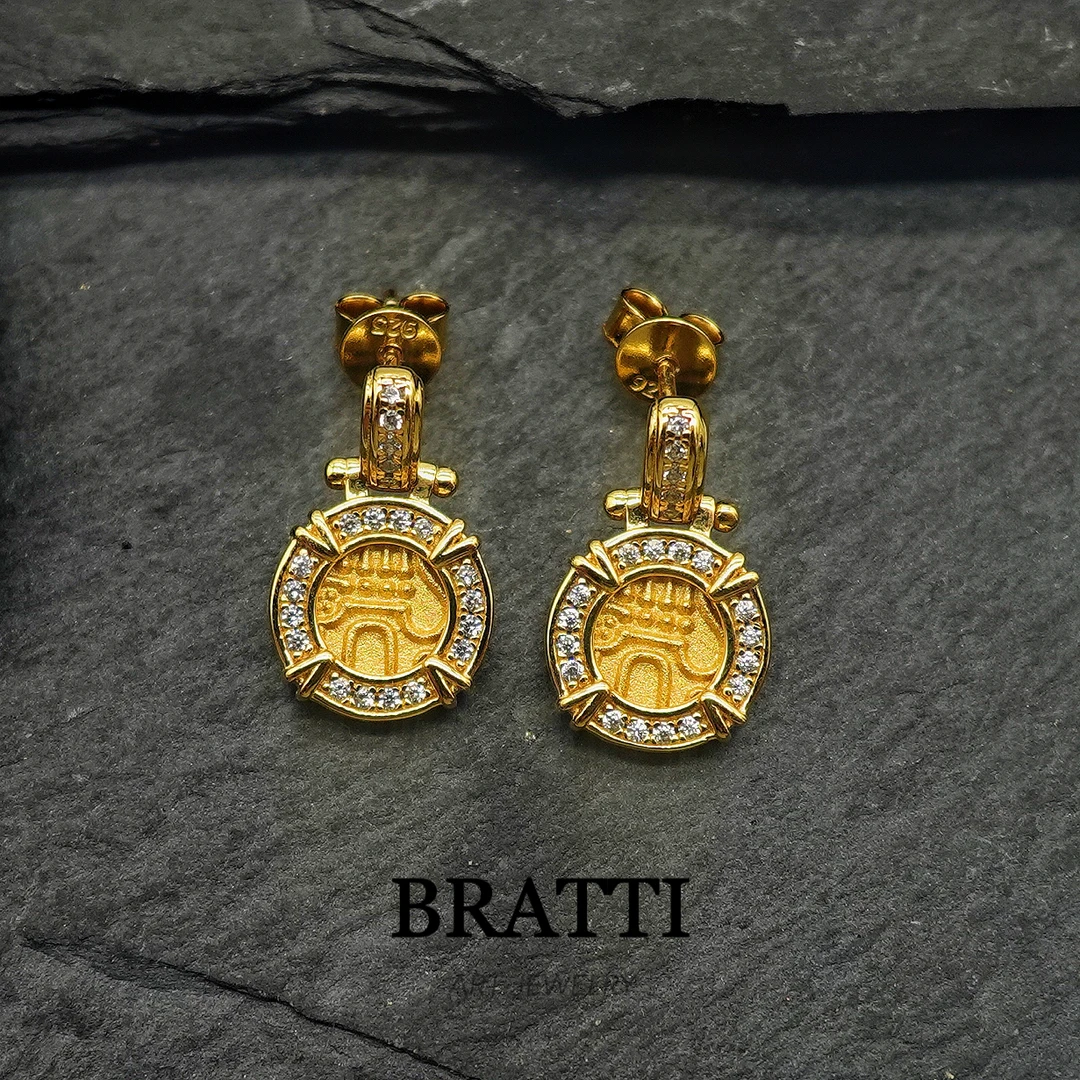 925银耳饰 Bratti珠宝S925银复刻古币耳饰-YE103