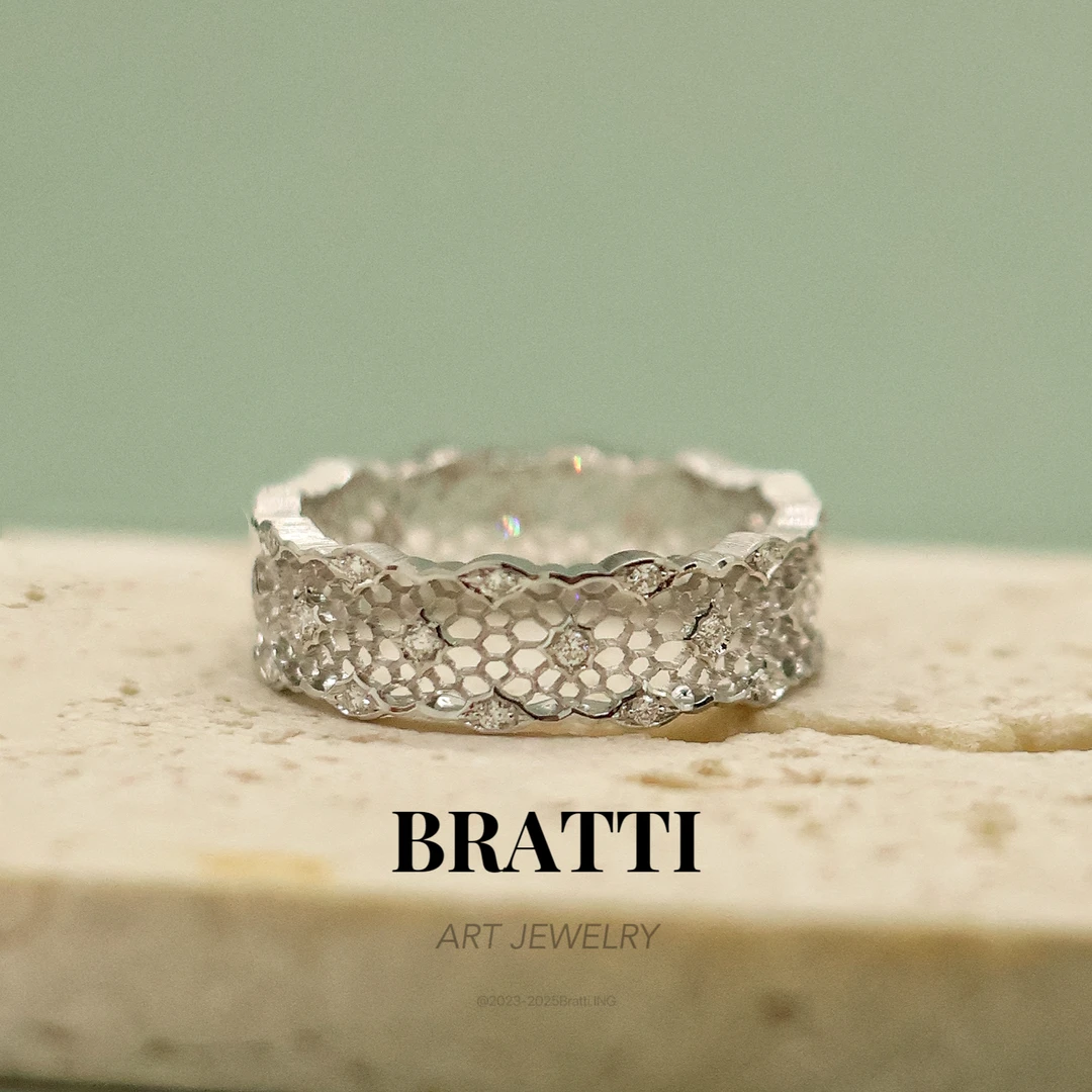 Bratti珠宝“白蕾丝”18K金钻石戒指-KJ241102