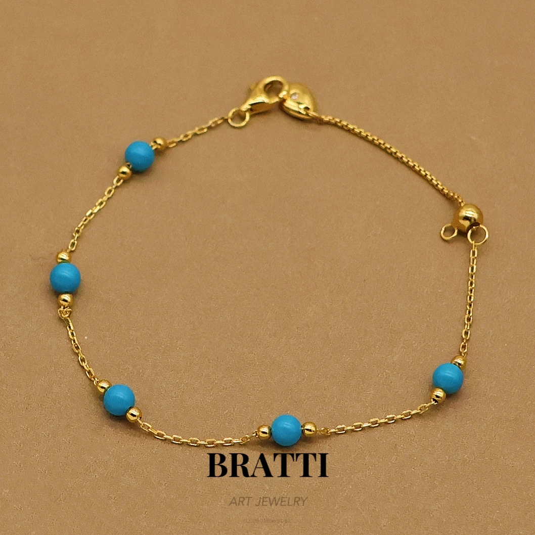 925银手链 Bratti珠宝S925银人工处理绿松手链（16+2cm)-YS0701