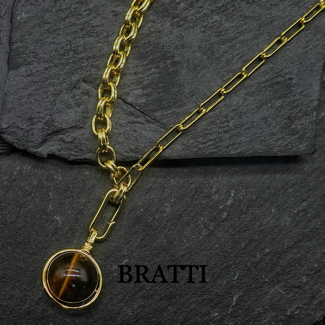 Bratti珠宝天然木变石（虎晴石）项链-TX1012