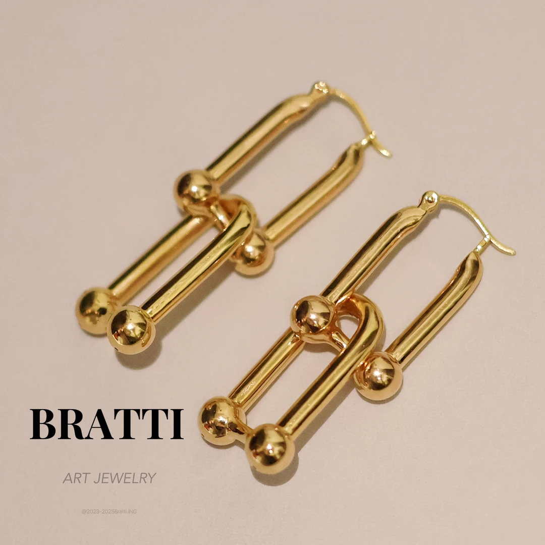 Bratti珠宝18K金酷飒时尚风大号马蹄耳饰-KE0904