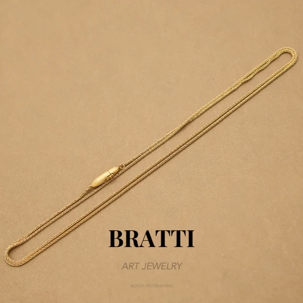 Bratti珠宝意大利工艺经典手工拉丝酒桶18K金项链-KX102