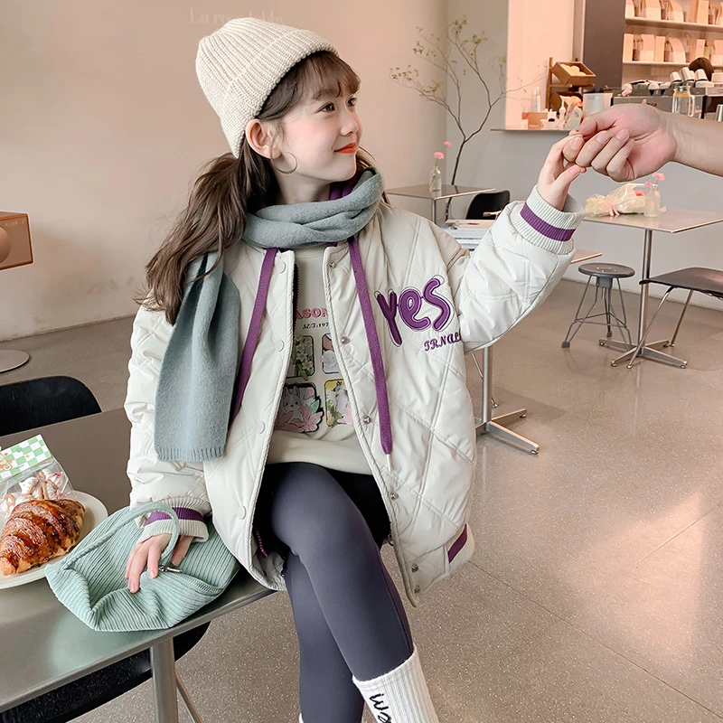 女童外套冬款2025新款爆款儿童冬装加厚棒球服棉服潮6-12岁7751