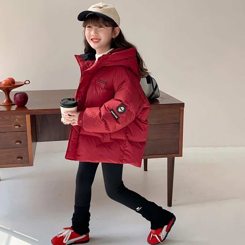 女童羽绒服冬装2025新款洋气儿童白鸭绒外套女孩冬季加厚上衣9309