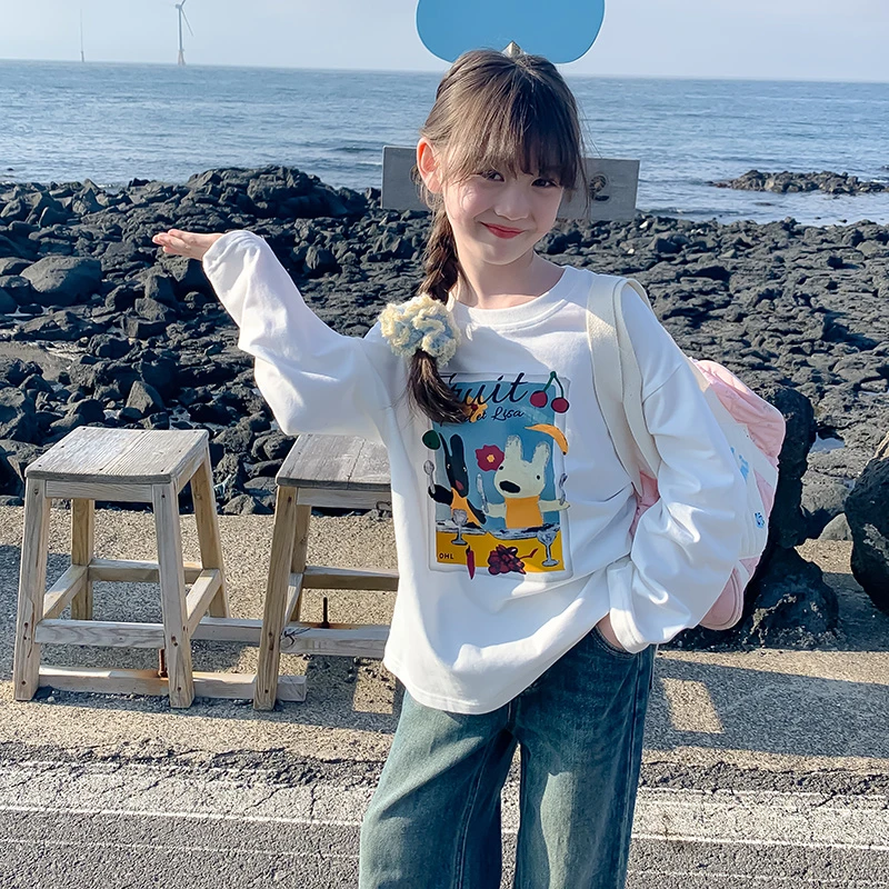 现现【赴山野之约】2025新款洋气儿童长袖打底衫女孩秋季上衣潮8524