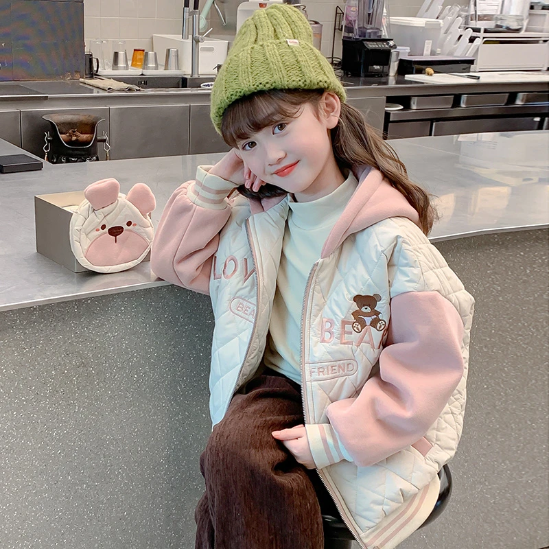 女童外套冬款2025新款爆款儿童冬装加厚棒球服棉服潮6-12岁8907