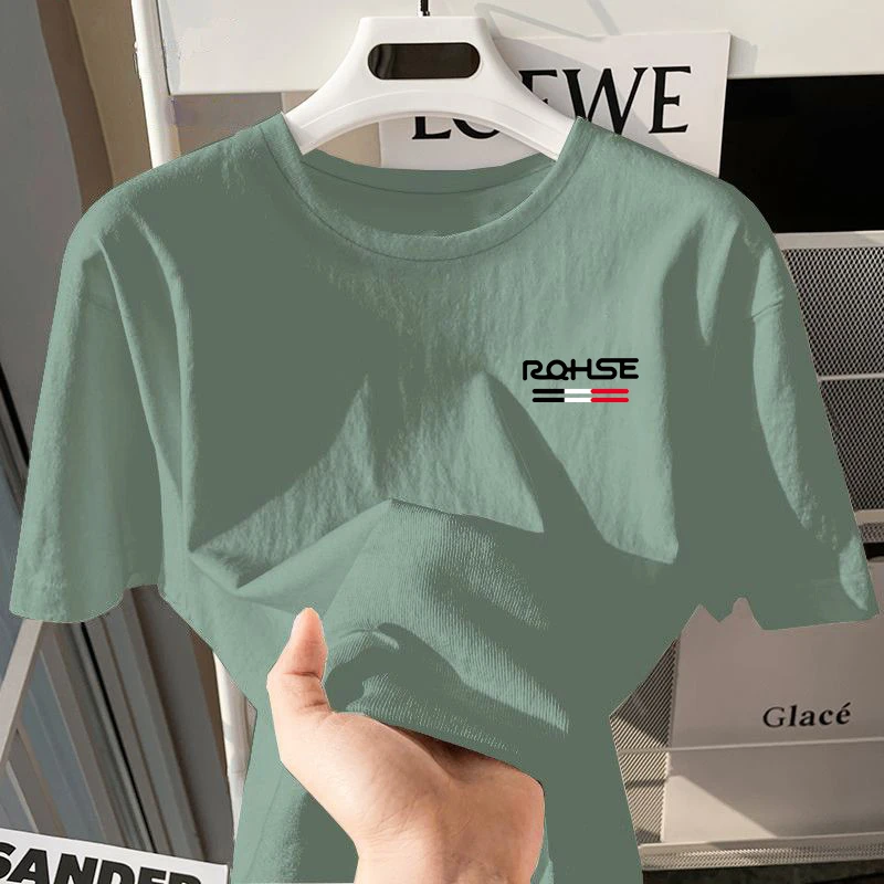 薄款短袖t恤男士2024夏季新款潮流百搭休闲圆领打底汗衫男上衣潮