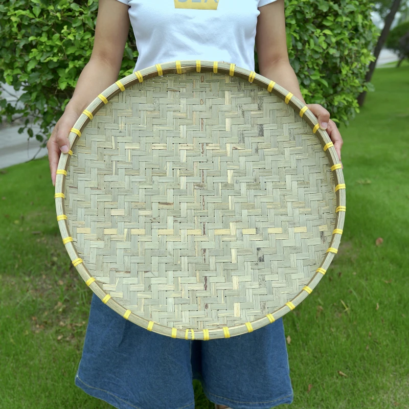 竹青晾晒簸箕手工竹编