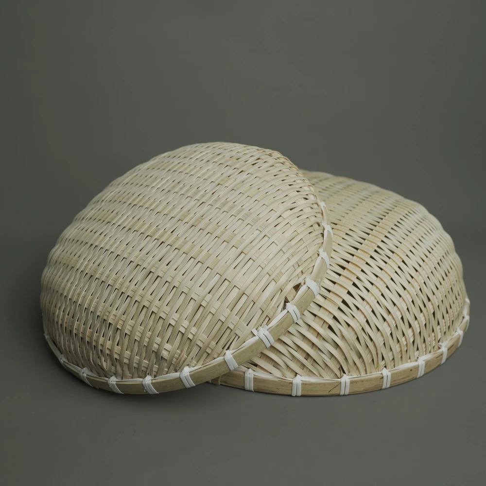 28/33cm竹编簸箕洗菜大馒头筐加棕刷水果篮