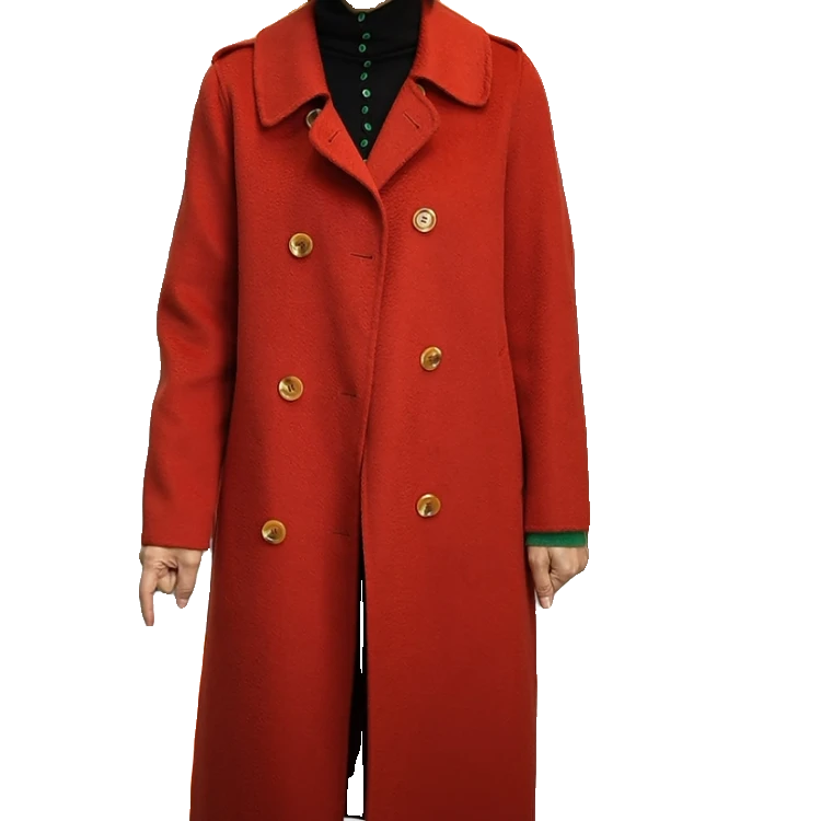 【MiO】米奥冬款气质百搭长款羊绒韩版翻领时尚女士双面呢大衣