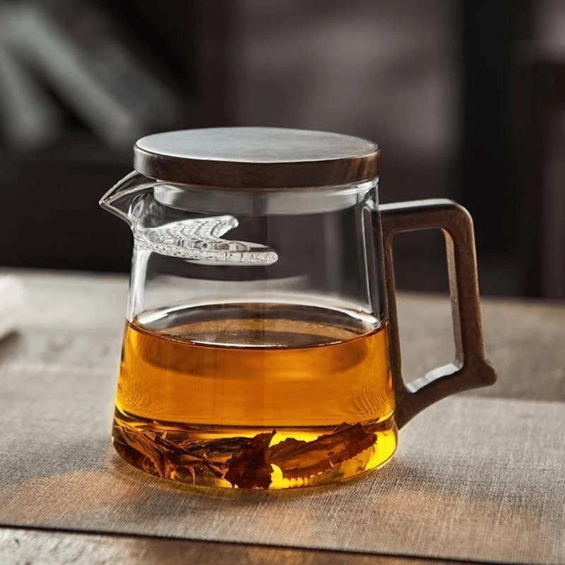 茶壶玻璃泡茶壶耐高温月牙一体过滤壶家用茶水分离公道杯功夫茶具