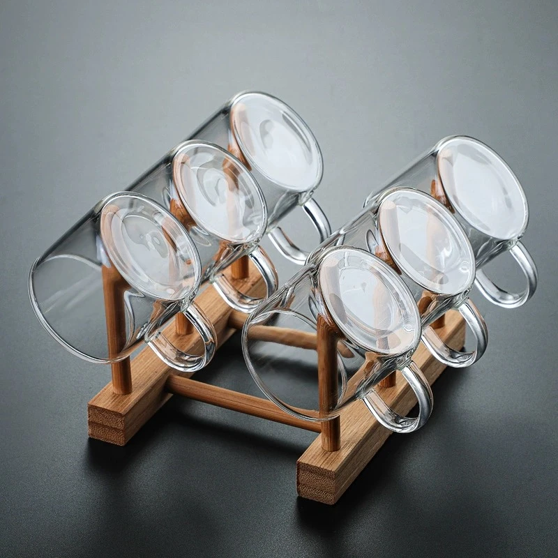 耐热玻璃小茶杯带把杯透明主人杯茶碗直把家用杯功夫茶具高硼硅