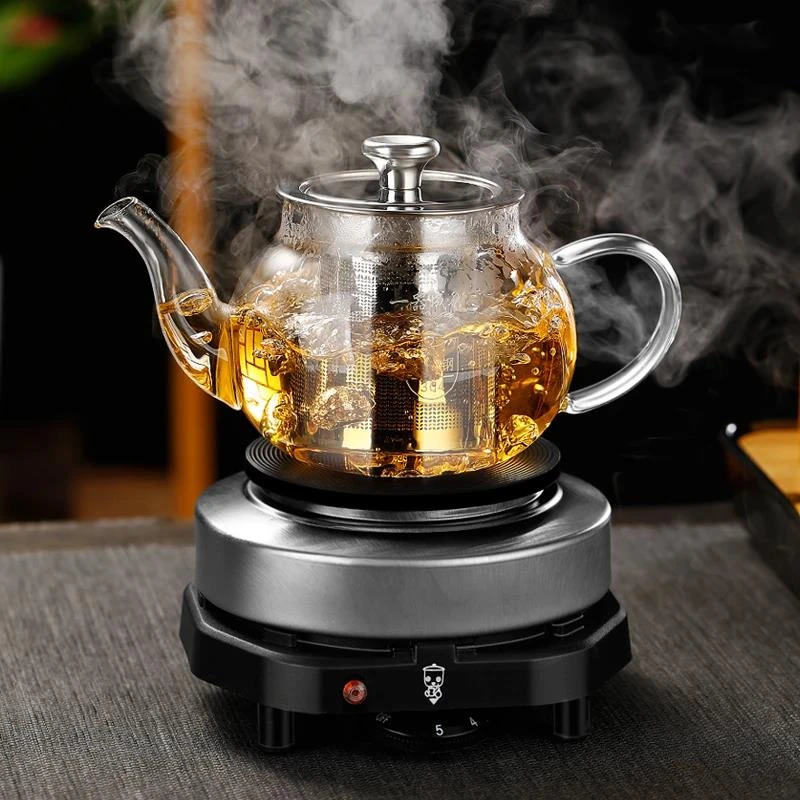 加热煮茶器高档耐热养生花茶壶玻璃煮茶壶小电热炉家用电茶壶茶具
