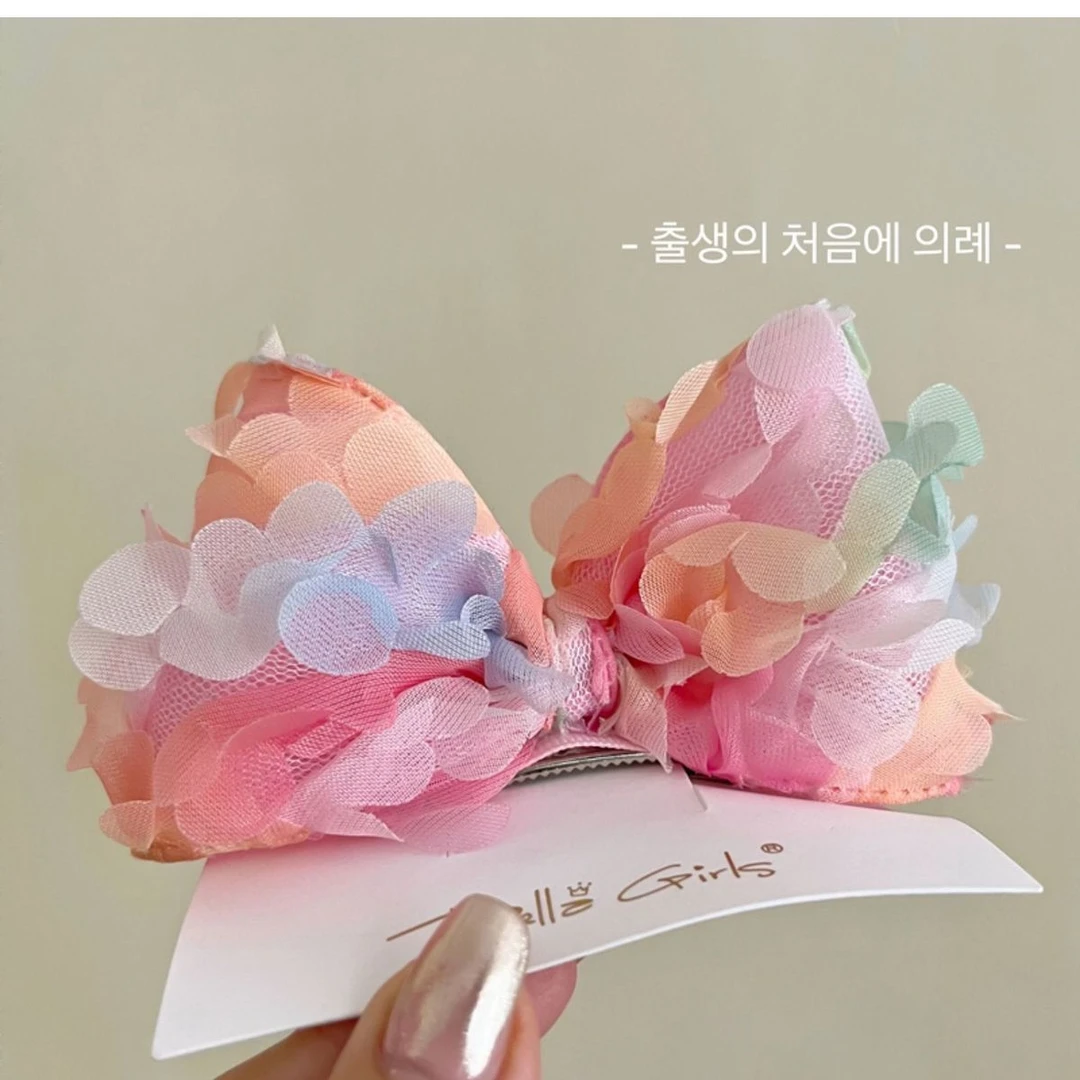女童甜美公主可爱女童梦幻立体花朵蝴蝶结发夹儿童顶夹发卡头饰潮