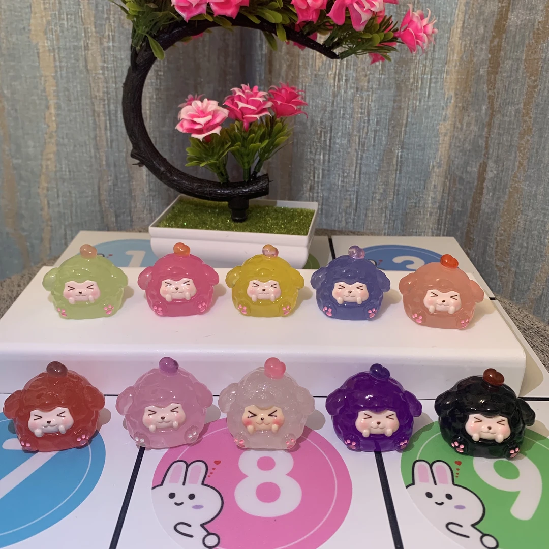 【直播拆】九宫格 夜光福气团子DIY车载摆件装饰创意桌面摆件/可爱