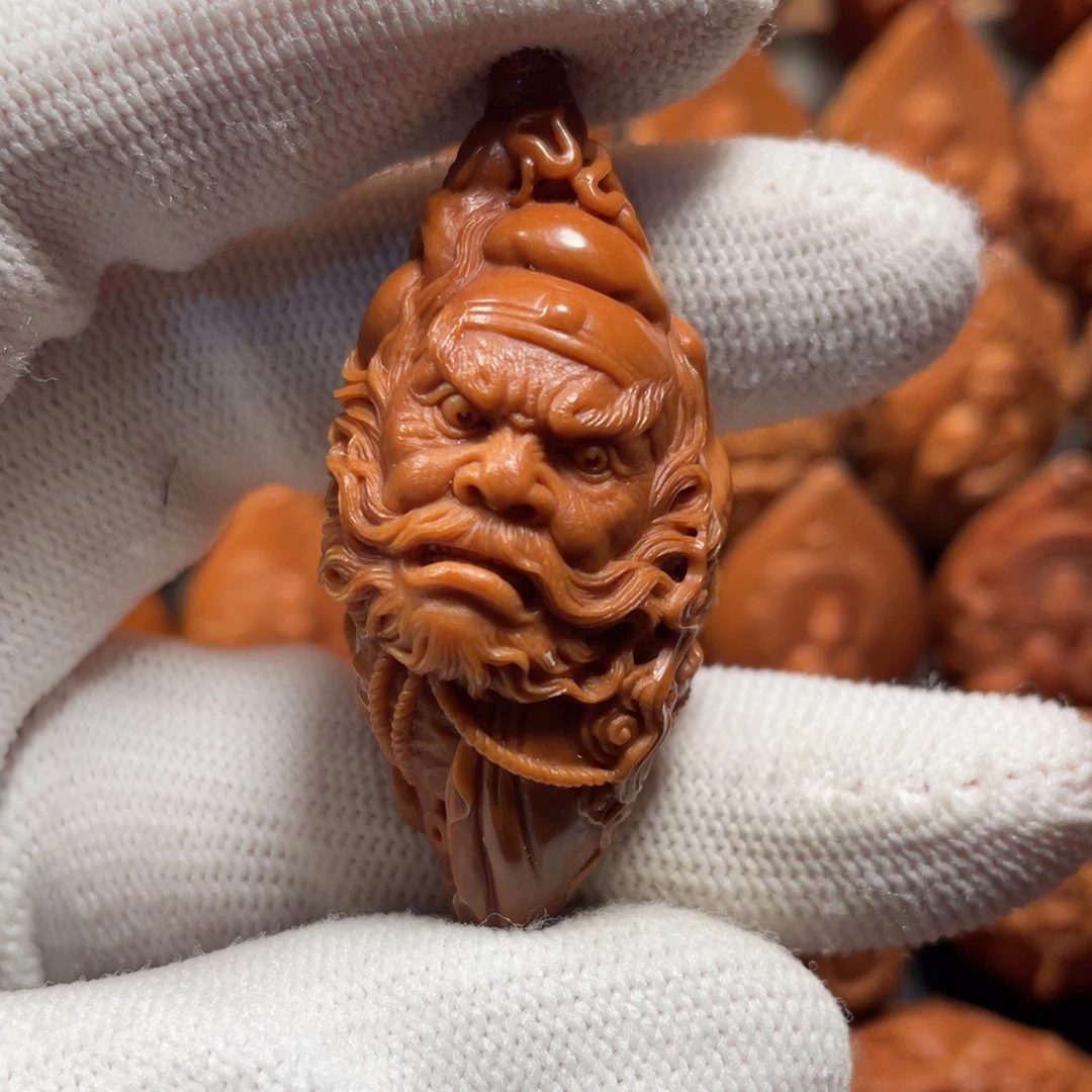 橄榄核核雕五鬼钟馗