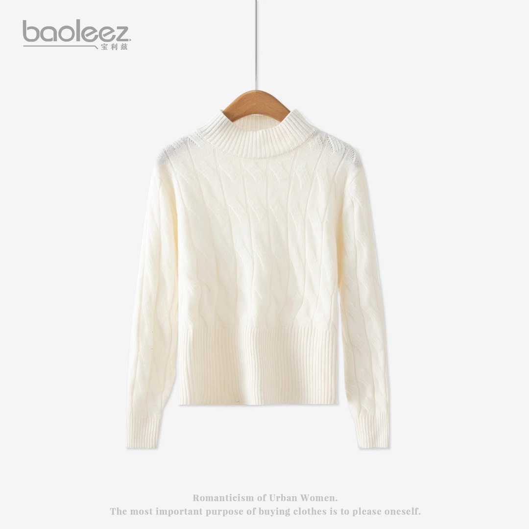 Baoleez/宝利兹秋冬100羊毛厚款百搭时尚女打底针织120B233A154