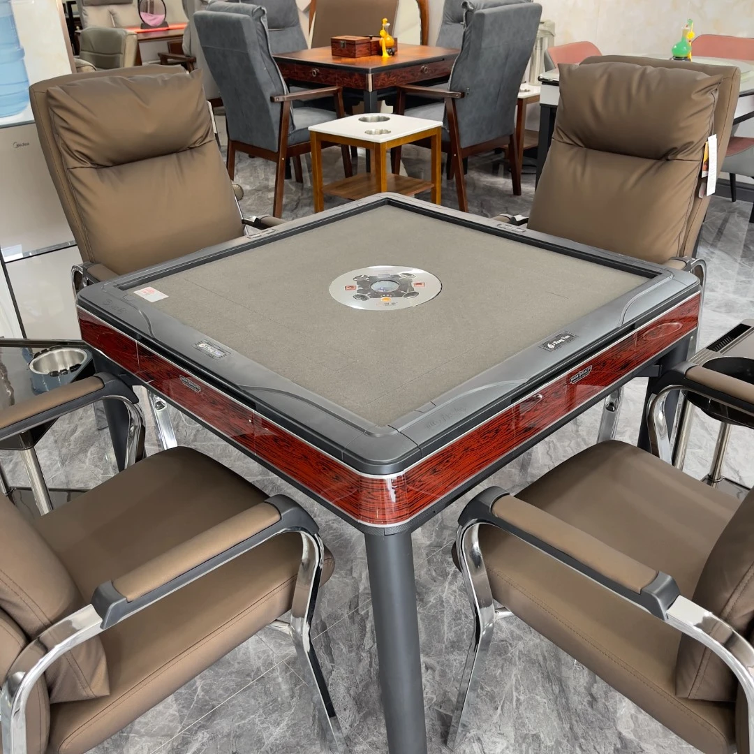 国豪静音棋牌室全自动麻将机家用麻将机餐桌一体无声时尚木纹
