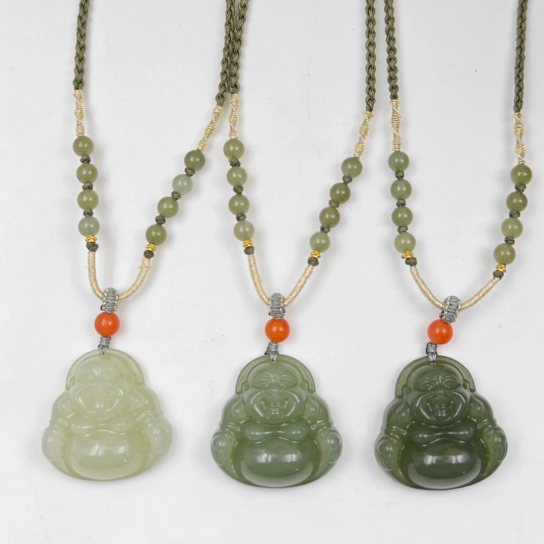 和田玉大肚弥勒佛公吊坠（卡30）多样性发货一个