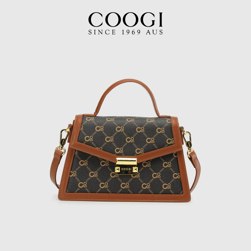 COOGI轻奢品牌老花大托特包女士斜挎包女生朋友高级感