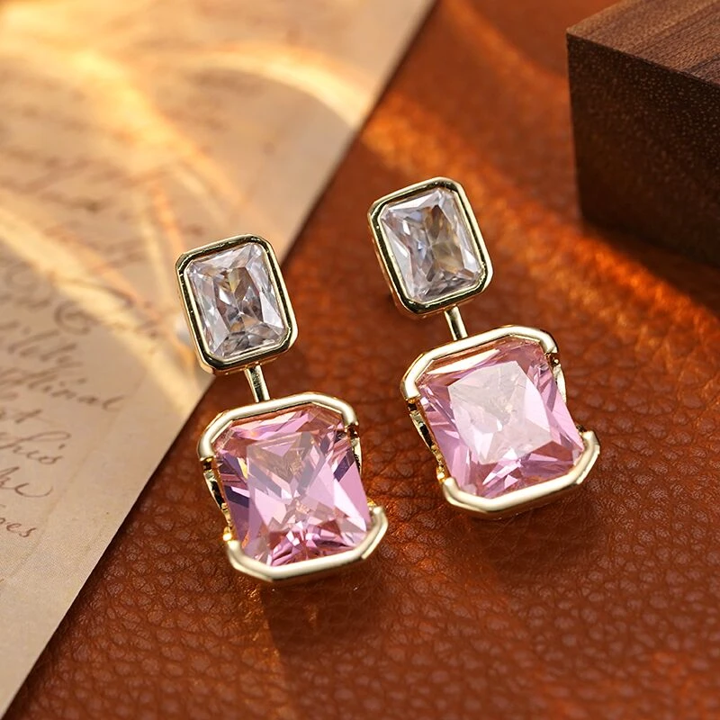 铜合金合成锆石耳饰 5644 设计师款精致百搭显白简约时尚耳环耳坠