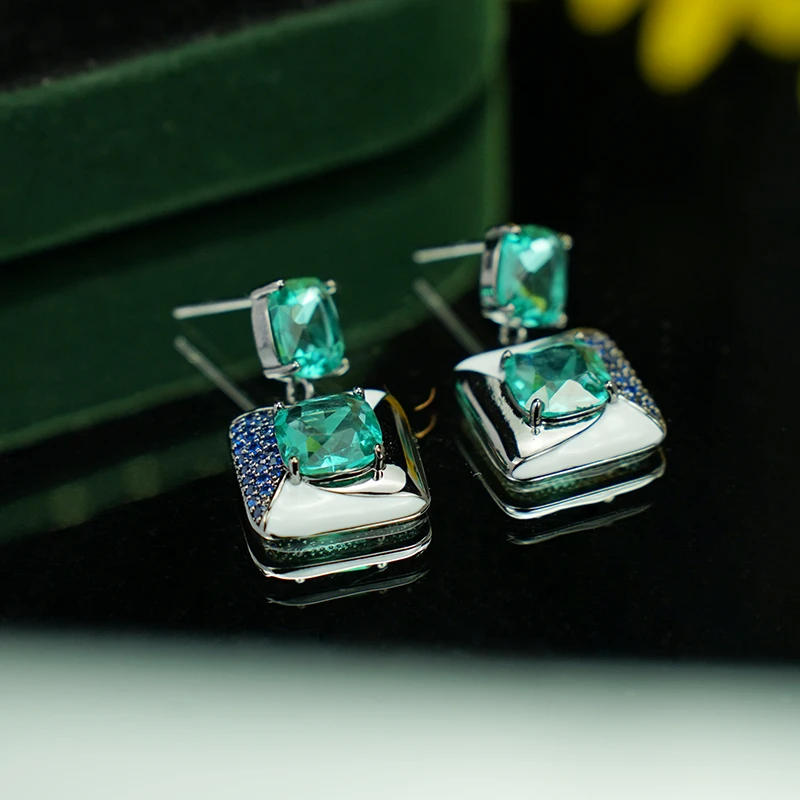 铜合金合成锆石耳饰 5611 小众气质简约欧美设计感精致几何耳坠